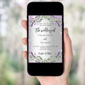 Invitation lavande mariage argent eucalyptus verdure fleurie