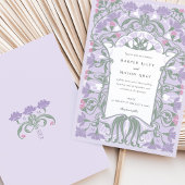 Invitation Lavande Mariage Art Nouveau et Pastels