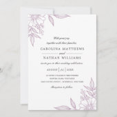 Invitation Lavande Mariage simple et élégante (Devant)