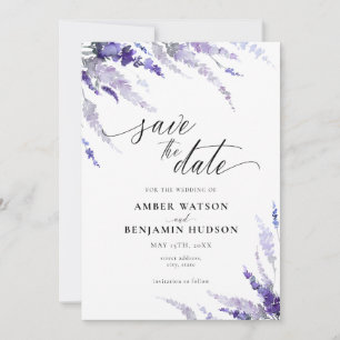 Invitation Lavande Mauve Floral Lilac Purple Enregistrer La D