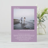 Invitation Lavande minimaliste moderne Mariage photo simple (Debout devant)