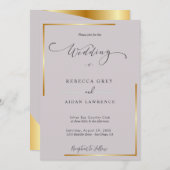 invitation lavande minimaliste, papeterie d'événem (Devant / Derrière)