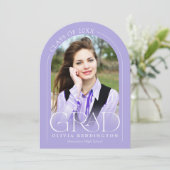 Invitation Lavande minime moderne - Fête d'Arche de Photo (Debout devant)