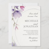 Invitation Lavande moderne Bible Florale Mariage chrétien (Devant)