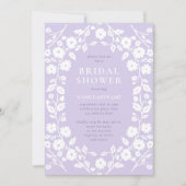 Invitation Lavande molle Blanc Folle Fête des mariées florale (Devant)