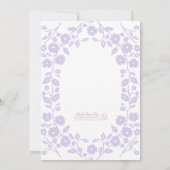 Invitation Lavande molle Blanc Folle Fête des mariées florale (Dos)