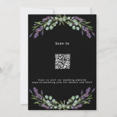 Invitation Lavande noire violet verdure mariage QR RSVP (Dos)