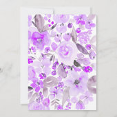 Invitation Lavande or parties scintillant florale chic douche (Dos)