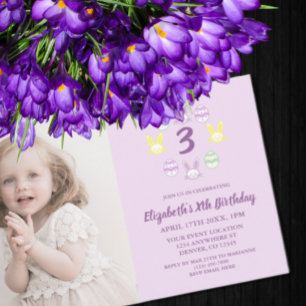 Invitation Lavande Pâques 3e anniversaire
