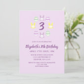 Invitation Lavande Pâques 3e anniversaire (Debout devant)