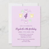 Invitation Lavande Pâques 4e anniversaire (Devant)