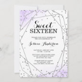 Invitation Lavande Parties scintillant d'argent violet doux g (Devant)