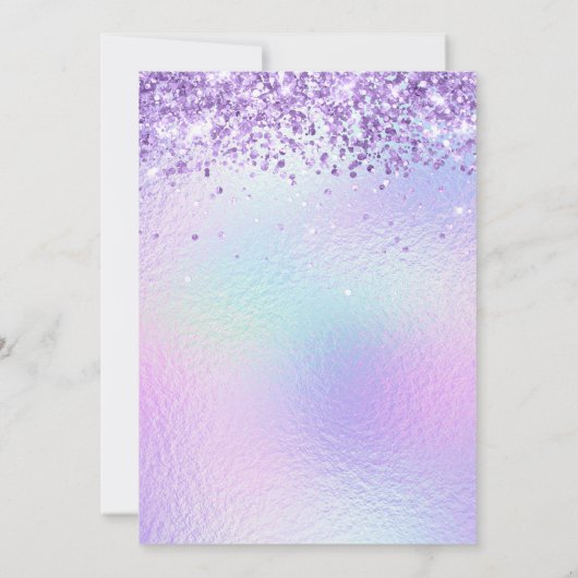 Invitation Lavande Parties scintillant Iridescente huile douc (Dos)