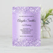 Invitation Lavande Parties scintillant Purple Satin Phuile 21 (Debout devant)
