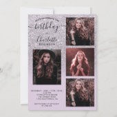 Invitation Lavande parties scintillant violette ombre 5 photo (Dos)