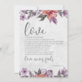 Invitation Lavande Pêche Florale Aquarelle Mariage chrétien (Dos)