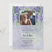 Invitation Lavande Peinte Wisteria Floral Ajouter Mariage pho (Devant)