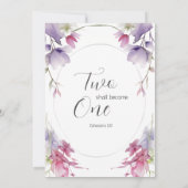 Invitation Lavande Pink Floral Bible Christian Cross Mariage (Dos)