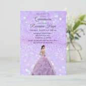 Invitation Lavande pour Quinceanera avec Photo (Debout devant)