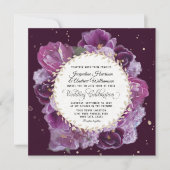 Invitation Lavande profonde Purple Pastels Floraux avec couro (Devant)