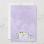Invitation Lavande Purple Aquarelle Florale Mariage officiel (Dos)