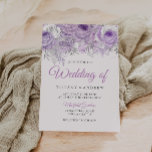 Invitation Lavande Purple Blanc Argent Floral Mariage Invitat<br><div class="desc">Lavande violet blanc argenté mariage floral Inviter Voir la collection correspondante dans Niche et Nest Store</div>