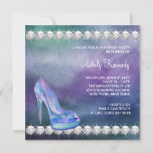 Invitation Lavande Purple Chaussure haute talon fête d'annive (Dos)