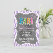 Invitation Lavande Purple Chevron rayures (Debout devant)