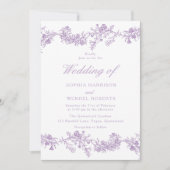 Invitation Lavande Purple Chinoiserie Mariage élégant (Devant)