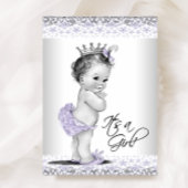 Invitation Lavande Purple et Gris Baby Girl Douche
