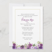 Invitation Lavande Purple Floral Aquarelle Invit (Dos)