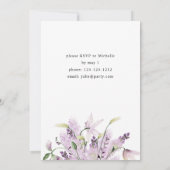Invitation Lavande Purple Floral Graduation Party (Dos)
