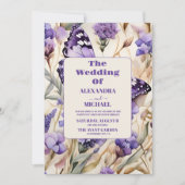 Invitation Lavande Purple Floral Mariage élégant (Devant)