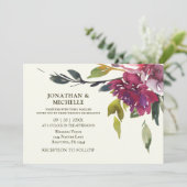 Invitation Lavande Purple Floral verdure Mariage chrétien (Debout devant)