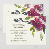 Invitation Lavande Purple Floral verdure Mariage chrétien (Devant / Derrière)