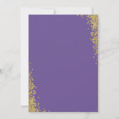Invitation Lavande Purple Gold Parties scintillant fille Bapt (Dos)