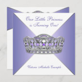 Invitation Lavande Purple Princesse Premier anniversaire (Devant / Derrière)