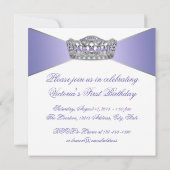 Invitation Lavande Purple Princesse Premier anniversaire (Dos)