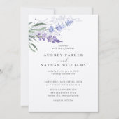 Invitation Lavande romantique Aquarelle Mariage floral (Devant)