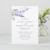Invitation Lavande romantique Aquarelle Mariage floral (Debout devant)