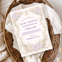 Lavande Rose Baptême Orné de Bébé