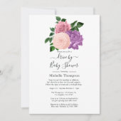 Invitation Lavande rose et lavande violet à la Pêche par douc (Devant)