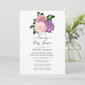 Invitation Lavande rose et lavande violet à la Pêche par douc (Debout devant)