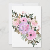 Invitation Lavande Rose Floral Aquarelle Couples Douche (Dos)