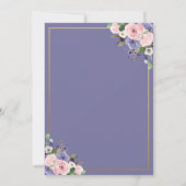 Invitation Lavande rose pâle violet Mariage de verdure fleuri (Dos)