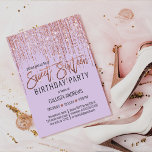 Invitation Lavande Rose Parties scintillant or Fringe rideau<br><div class="desc">Cette invitation glamour et de luxe Sweet sixteen anniversaire est le design parfait pour l'événement spécial de votre jeune fille adolescente. Il est doté d'un rideau de parties scintillant en or brillant rose avec une typographie de parties scintillant sur un arrière - plan lavande violet simple. C'est un design élégant,...</div>