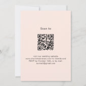 Invitation lavande rose verdure fleurie code QR mariage RSVP (Dos)