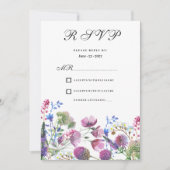Invitation lavande rose violet fleur sauvage été RSVP (Devant)