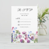 Invitation lavande rose violet fleur sauvage été RSVP (Debout devant)