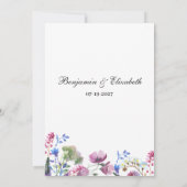 Invitation lavande rose violet fleur sauvage été RSVP (Dos)